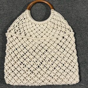 Elegant Cream Crochet Handbag